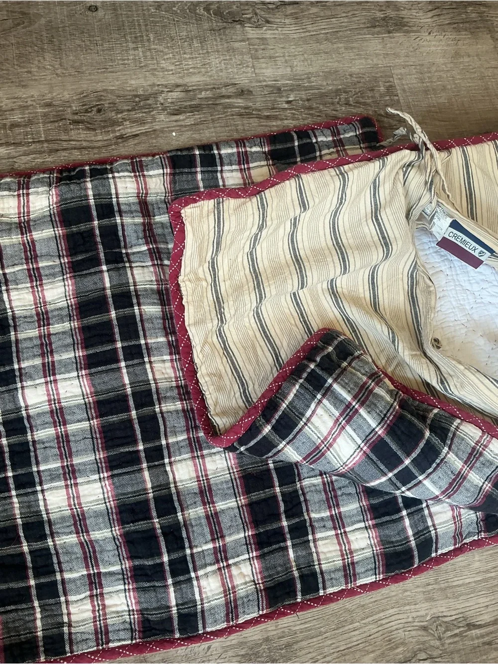 Cremieux VHC Brands Plaid Quilted Standard Pillow Sham Set of 2 Rustic Cabin